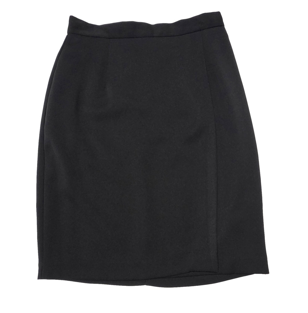 Vintage Delicia Black Wrap Style Pencil Skirt Made in USA Size 12